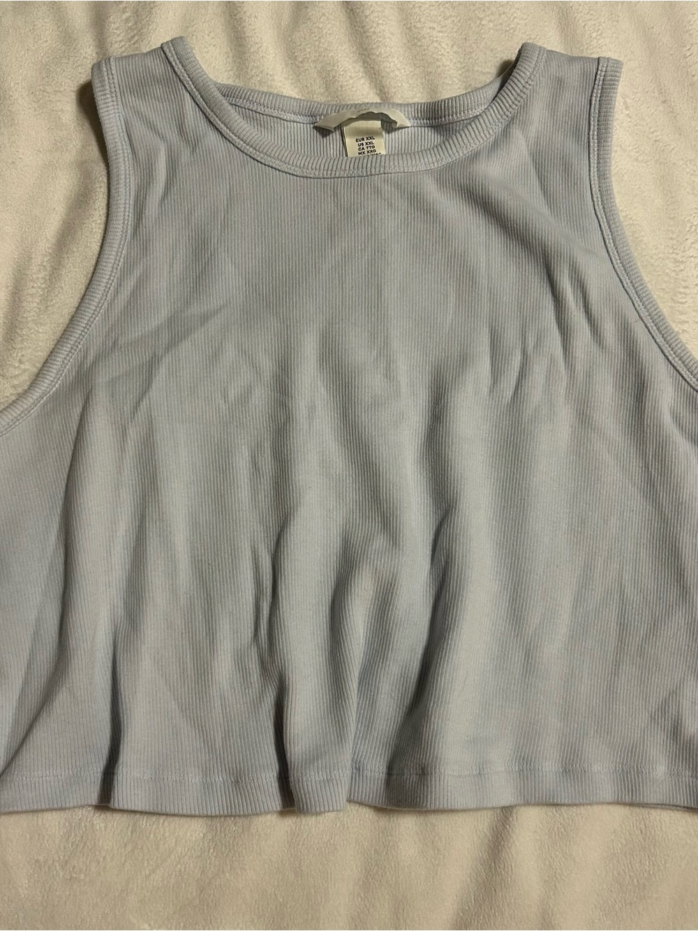 H&M Light Blue Ribbed Crop Tank